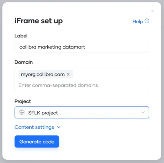 Setting up an iFrame integration