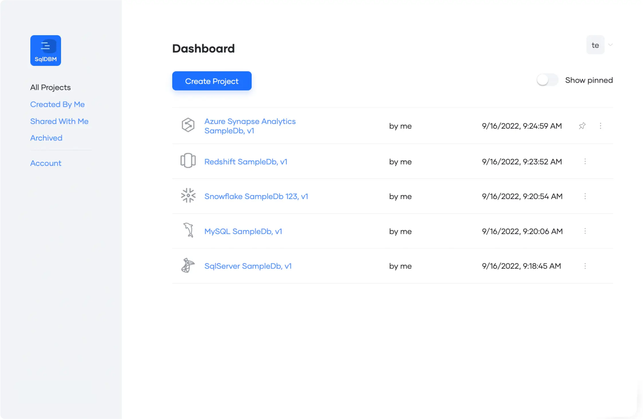 sqldbm powering slider dashboard